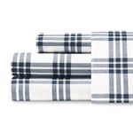 Eddie Bauer Home | Percale Collection Sheet Set-100% Cotton, Crisp & Cool, Lightweight & Moisture-Wicking Bedding, Queen, Navy Plaid