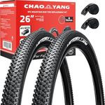 Chao YANG Mountain Bike Tire Replacement Kit, 26’’×1.95, Dual Compound 2C-MTB Tires, Featured with Double Tread Puncture Protection, for On or Off Road Use, 2-Pack