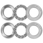 sourcing map 51103 Thrust Ball Bearing 17mm x 30mm x 9mm High Carbon Steel with Washers ABEC1 2pcs