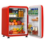 TANGZON Mini Refrigerator, 42L/68L Compact Portable Fridge with Auto Defrost, Reversible Hinged Door, Adjustable Temperature and Glass Shelf, Table Top Cooler for Home, Office & Dorm (68L, Red)