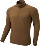 BASSDASH Men's Midweight Thermal Base Layer 1/4 Zip Pullover Shirt Underwear Top Warm Ultra Soft Quick Dry FS20M, Dark Brown, XX-Large