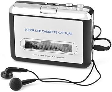Cassette Player Switcher with Headphones, Portable Personal USB Cassette Tape to PC MP3 CD Converter Capture