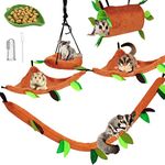 FABMODE 2 Packs Small Pet Toys, Sugar Glider Cage Accessories, Climbing Toys Swing Toys, Suitable for Ferret Birds Parrots Hamster Squirrel Chinchilla Guinea Pigs (with one Water Bowl)