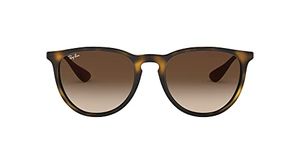 Ray-Ban RB4171 Erika Round Sunglasses, Dark Rubber Tortoise/Brown Gradient, 54 mm