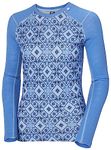 Helly Hansen Womens W LIFA Merino Midw Gra Crew, Ultra Blue Star Pixel, XS