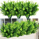 (Artificial Boxwood) - TEMCHY Artificial Plants Faux Boxwood Shrubs 6 Pack, Lifelike Fake Greenery Foliage with 42 Stems for Garden, Patio Yard, Wedding, Office and Farmhouse Indoor Outdoor Decor