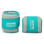 Core Balance Ankle and Wrist Weights Adjustable Velcro Strap Neoprene Fabric Set Of 2 x 0.5kg (Teal)