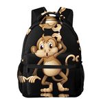 Cute Monkey Print Backpack For School Lightweight Casual Daypack Travel Laptop Backpack Gifts For Men Women