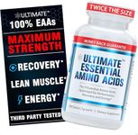 Ultimate 100% Essential Amino Acid Supplement - 300 Easy-to-Swallow, 1g Coated Tablets - All 9 EAA with 40% Leucine in Optimized BCAA Ratio - Improve Fitness & Performance - Keto, Vegan & Non-GMO