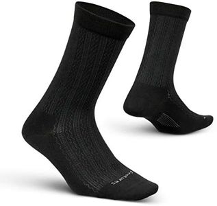 Feetures Everyday Ultra Light Cushion Crew Sock for Women - Moisture-Wicking Socks - Black, L (1 Pair)