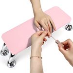 LIONVISON Nail Arm Rest: PU Leather Hand Rest for Nails - Non-Slip Arm Rest for Nails for Nail Technician - Manicure Cushion Nail Pillow Nail Tech Supplies for Manicure Table (Pink)