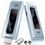 Wireless HDMI Transmitter & Receiver, HD Extender Plug & Play Portable 2.4G/5G with LED Screen Wireless HDMI Kit for Streaming Video and Audio to Monitor from Laptop/PC/TV Box/Projector