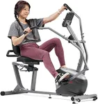 Sunny Health & Fitness Compact Performance Recumbent Bike with Dual Motion Arm Exercisers, Quick Adjust Seat & Exclusive SunnyFit® App Enhanced Bluetooth Connectivity - SF-RB420032 Gray