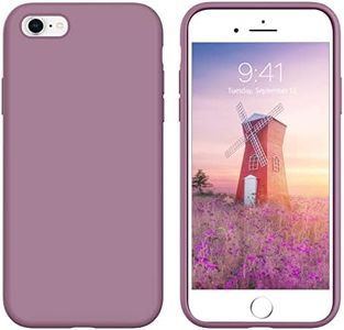 GUAGUA Compatible with iPhone 6s Case iPhone 6 Case Liquid Silicone Soft Gel Rubber Slim Thin Light Microfiber Lining Cushion Texture Cover Shockproof Full Body Protection Case for iPhone 6/6S Plum