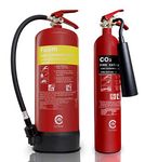 Workplace Fire Extinguisher Set. 6 LTR Foam + 2 KG CO2 Fire Extinguishers. CE and British Standard with ID Signs. Ideal for Homes Kitchen WORKSHOPS Warehouses GARAGES Hotels Restaurants