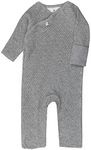 HonestBaby Matelasse Kimono Coverall Organic Cotton for Infant Unisex Baby Boys & Girls, Gray Heather, 6-9 Months
