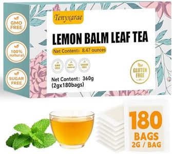 Lemon Balm Leaf Tea Bags-180 Tea Bags (2g/Bag), Made with 100% Natural Lemon Balm Leaves | Helps with Digestion and Antioxidation | Caffeine-Free | Sugar-Free | Gluten-Free | Vegan | Eco-Friendly Tea Bags