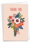 NobleWorks Thank You Greeting Card with 5 x 7 Inch Envelope (1 Card) Bouquets of Thanks C2814ITYG