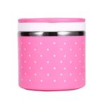 Yosoo picnic lunch, box, pot bread box, portable isolated thermal stainless steel, interior insulation, leak proof spout with handle, food container, food carrier for food., pink, 630 ml