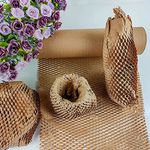 Devshree Eco-Friendly Imported Virgin Strong 100 Gsm Expandable Honeycomb Kraft Paper (5 Meter) Bubble Wrap For Gift And Multiple Packaging Use (16" × 5 Mtr) Expanded Up To 7 Mtr