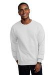 Fruit of the Loom Men's Eversoft Fleece Sweatshirts, Crewneck & Quarter Zip, Moisture Wicking & Breathable, Sizes S-4X, Crewneck-White, Small