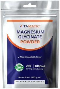 Vitamatic Magnesium Glycinate 1000mg per Serving, Supports Muscle, Joint and Heart Health, 250g - 250 Servings