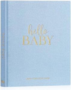 Lanpn Hello Baby First 5 Year Memory Book for Boy Girl - Linen Hardcover Baby Book Keepsake for New Parents - Newborn Baby Journal Scrapbook Photo Album Baby Milestone Book (Blue, 154 Pages)