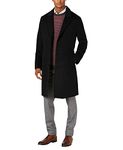 LONDON FOG Men's Classic Fit Overcoat Signature Wool Blend Top Coat (Regular & Big-Tall Sizes), Black, 36 Short