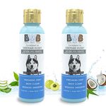 BWB Natural Dog Shampoo for Siberian Husky .PARABEN Free+Alcohol Free+pH Balance with Conditioner & Moisturiser and Added Alovera,NEEM,Coconut & Amla extracts (Pack of 2(120ml + 120 ml))