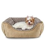 JOEJOY Dog Bed Small Washable - Calming Dog Bed Anti-Anxiety Dog Bed Rectangle Dog Bed with Soft Cosy Plush - Pet Bed Size Small | Medium | Large Mattress Mat For Dog, Beige