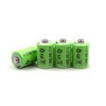 (4-Pack) 1/3AAA 1.2V 150mAh Ni-MH Battery Button Top, Replacement for Solar Lights Battery, Outdoor Solar Garden Art Light Battery, 1/3AAA-150NM-NT, GP-17AAAH, GP17AAAH, Sanyo N-50AAA, GP 1/3AAA-170NM