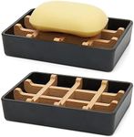 Bamboo Soap Dishes for Shower Woode