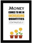 AR Creative Money Comes To Me - Trading Motivational Quote Framed Wall Poster, Inspirational Quotes Print with Frame, Stock Market, Home, Office Decor (13.6 inch x 10.2 inch)