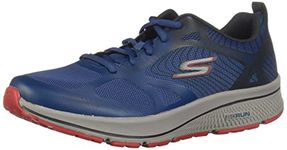 Skechers Men's GOrun Consistent-Athletic Workout Running Walking Shoe Sneaker with Air Cooled Foam, Navy/Red 2, 10