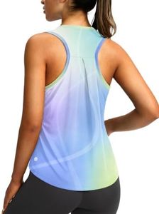 G Gradual Women's Workout Tops Racerback Athletic Tank Tops Sleeveless Loose Fit Yoga Running Gym Shirts for Women (Colourful Shadow,XS)