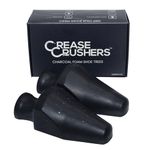 Charcoal Foam Shoe Trees | Premium Shoe Trees For Sneakers, Dress Shoes, And More |Crease Reducer |Odor Eliminator| 1-2 Pairs, Black, Small