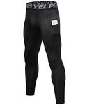 SPVISE Men's Compression Pant Active Workout Leggings Athletic Tights Base-Layer Sport Pants for Running Football Yoga Pocket