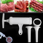 Manual Sausage Machine Meat Stuffer Filler Hand Operated Salami Maker & Funnel