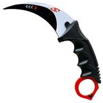 Karambit Knife Trainer No Offensive Karambit Trainer Stainless Steel Practice Training Knife Karambit Knife with Sheath for Beginner 100% Safe Practice Knives Trainer Tool (WHITE)