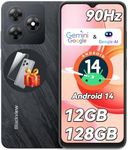 Unlocked Cell Phones Canada, Blackview Wave 8 Phone, Android 14 Cell Phone, 12GB+128GB+TF 2TB, Octa-Core 5000mAh Android Phone, 6.56" HD+ 90Hz Screen, 4G, 3.5mm Jack, Fingerprint/Face Unlock Phones