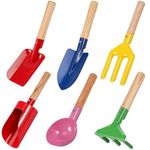 Atorcher Kids Gardening Tool Set 6 pcs Beach Toys for kids with Cylinder, Spoon, Rake, Shovel, Spade and Fork