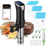 Sous Vide Machine WiFi Sous Vide Cooker Set 1100W Cooking Machine Ultra Quiet LED Precision Immersion Circulator Temperature(25℃~92.5℃) & Timer Control IPX7 Waterproof