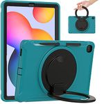 TianTa Case for Galaxy Tab S6 Lite 2020, with Rotation Handle Kickstand Heavy Duty Rugged Shockproof Case 3 Layers Protective Cover for Galaxy Tab S6 Lite (SM-P610/SM-P615) 10.4 inch - Blue/Black