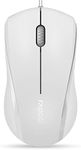 Quiet Wired Mouse, RAPOO N1600 Corded Mouse, 1000DPI Optical Mouse, Superlight Wired USB Mouse, Ergonomic Shape, for Desktop Computers Laptops, Matte Black (N1600 White)