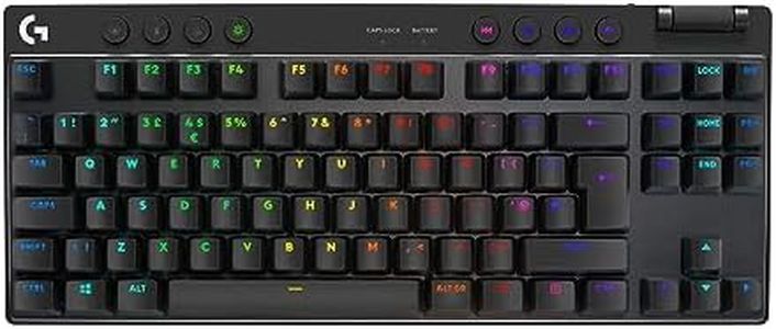 Logitech G PRO X TKL LIGHTSPEED Wireless Gaming Keyboard, Ultra Portable Tenkeyless Design, LIGHTSYNC RGB, Tactile Switches (GX Brown), QWERTY UK English Layout, Black
