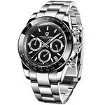 Pagani Design Classic Men's Quartz Watch Japan VK63 Movement Ceramic Bezel Stainless Steel Waterproof Business Sport Chronograph Date (BLACK-PD1644)