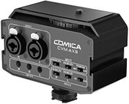 XLR Audio Mixer, Comica CVM-AX3 DSLR Preamp with Real-time Monitoring, Dual XLR/3.5mm/6.35mm Port Camera Mixer for Canon Nikon Sony Panasonic DSLR Camera Camcorder