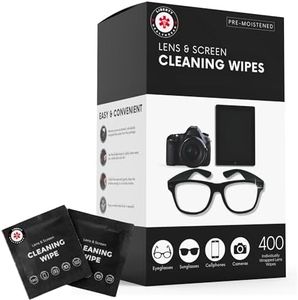 Lens Wipes for Eyeglasses 400 Count | Pre-Moistened, Individually Wrapped Lens Cleaner Wipes for Eye Glasses, Phone Screens, Camera Lens | Less Alcohol, Streak Free, Anti-Fog Eyeglass Cleaning Wipes