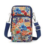 DOB SECHS Small Phone Bag Crossbody Wallet Shoulder Bag Pouch for Women Mini Crossbody Cell Phone Purse, Colorful Floral