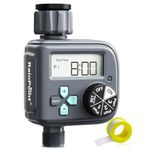 RAINPOINT Water Timer, Irrigation Timer with 3 Independent Programs, Rain Delay, IP54 Waterproof Hose Sprinkler Timer with Weekly/Daily/Interval/Exact Day Watering Mode for Garden Lawn Pool